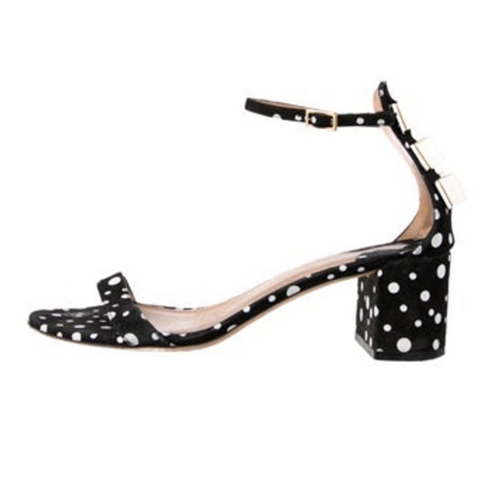 Ferragamo suede polka dot Mary Janes block heel 8